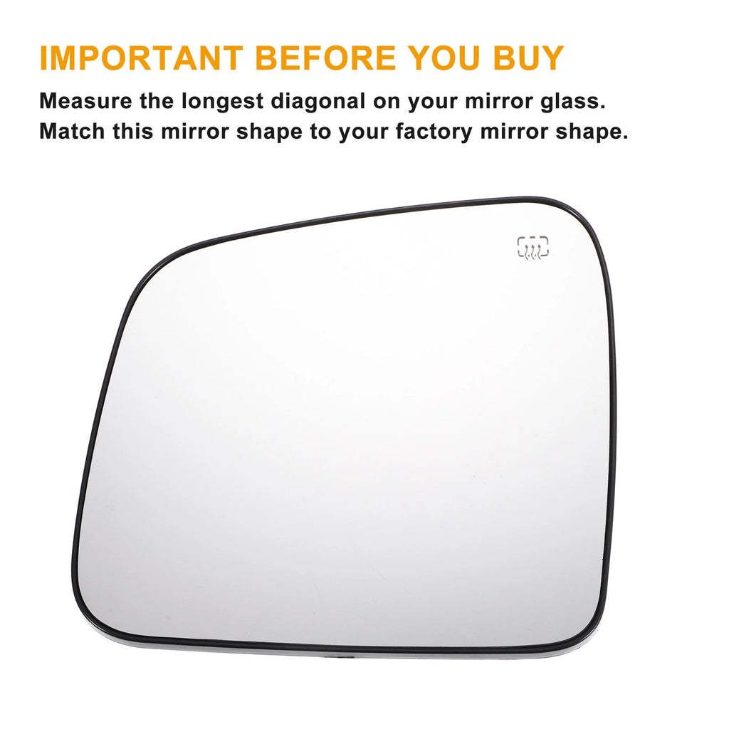 Left Side Mirror Glass w Heated Back for Dodge Durango (2011–2019)