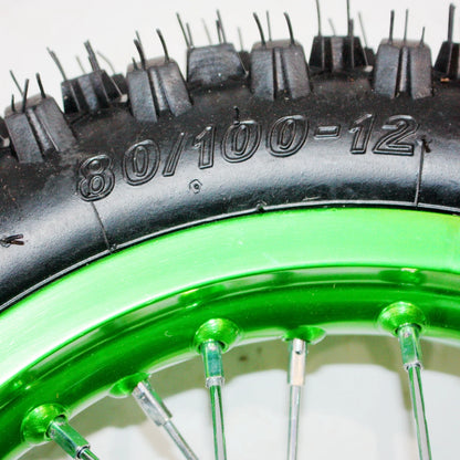 12mm Front + 15mm Rear Wheel Rim Tire for PIT PRO Dirt Bike