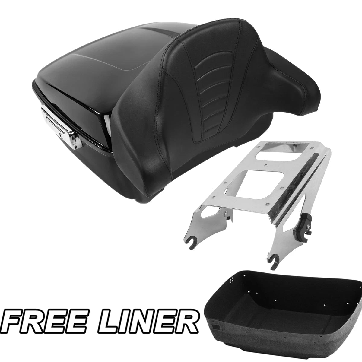 King Pack Trunk Backrest Mount Rack for Harley Touring Glide (2009–2013)