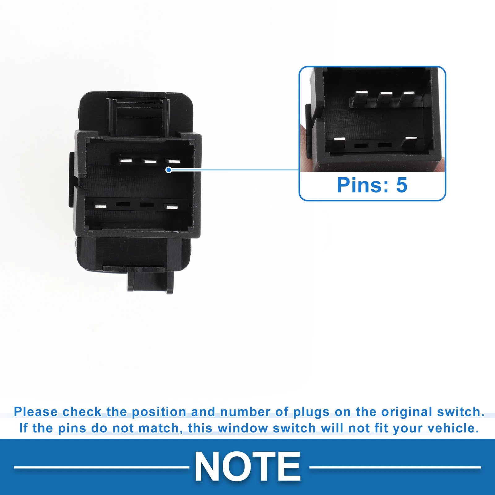 Rear Passenger Side Power Window Switch for Pontiac G6 Solstice (2006–2009)