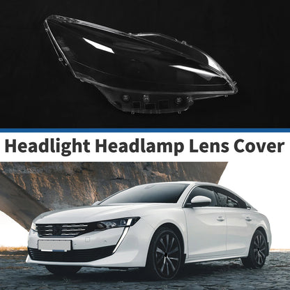 1 Pcs Headlight Lens Cover for Peugeot 508 (2011–2014) PC Clear