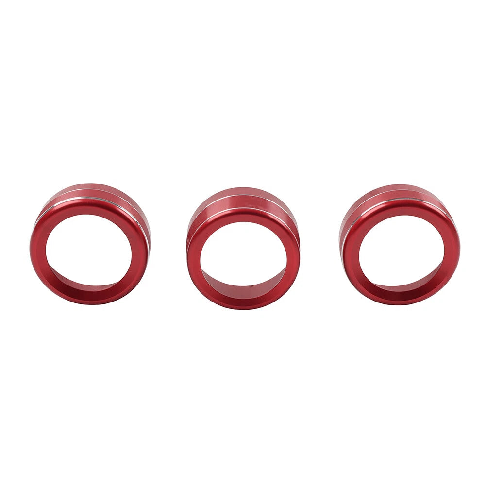 Red AC Climate Control Knob Ring Covers For Mazda 3 2014-2018 CX-5 2016-2019