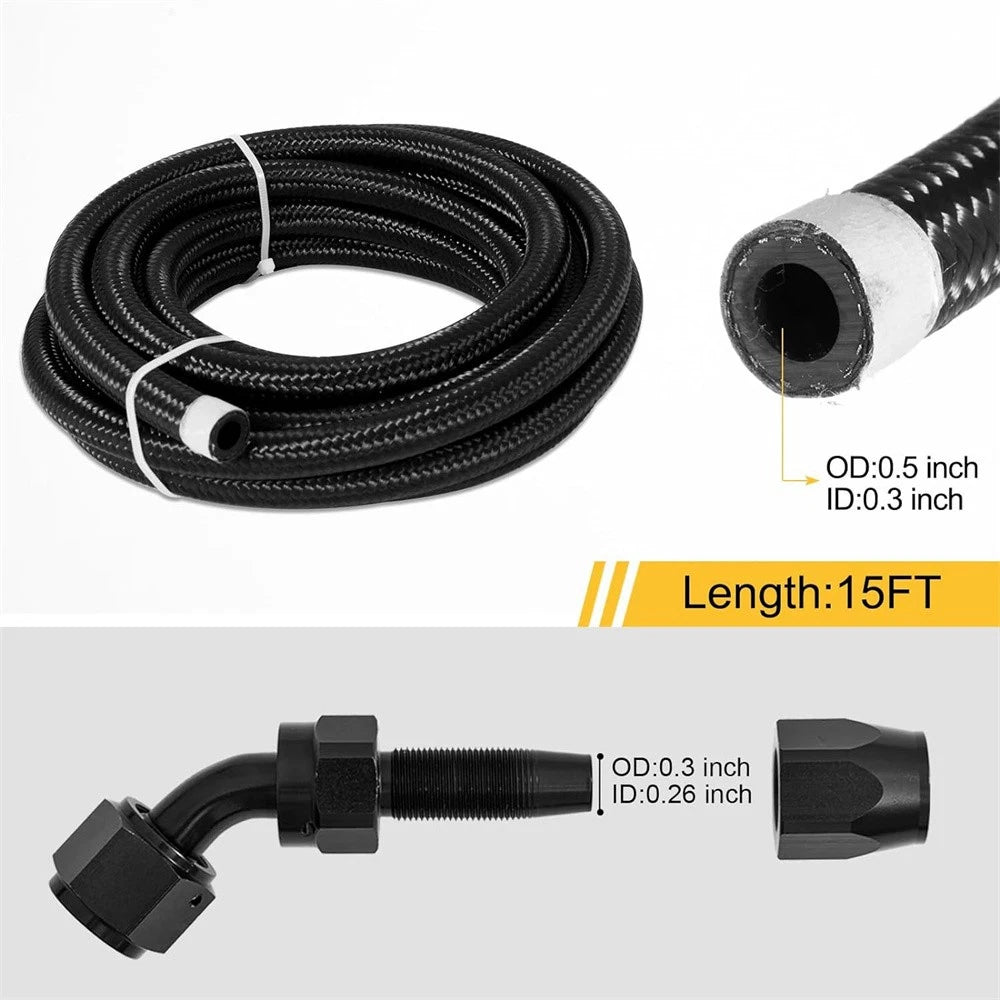 Automatic Transmission Cooler Lines Hose Kit for 4L60E & 4L65E AN6 Transmissions