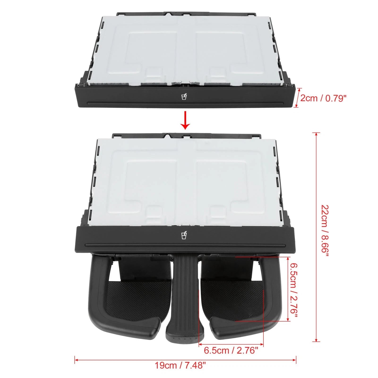 Folding Center Console Cup Holder Replacement for Audi A3 and VW Jetta (2006–2018)