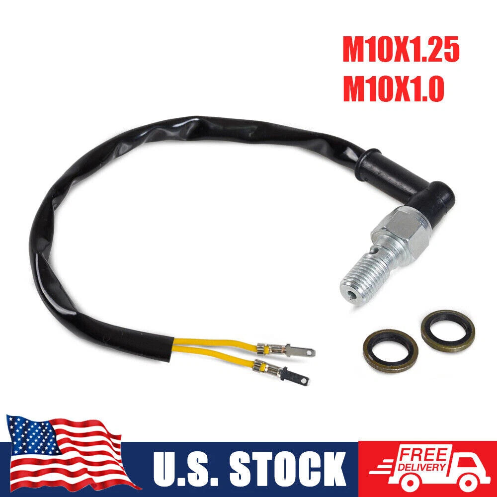 Brake Light Switch Banjo Bolt M10x1.00/1.25 for Motorcycle