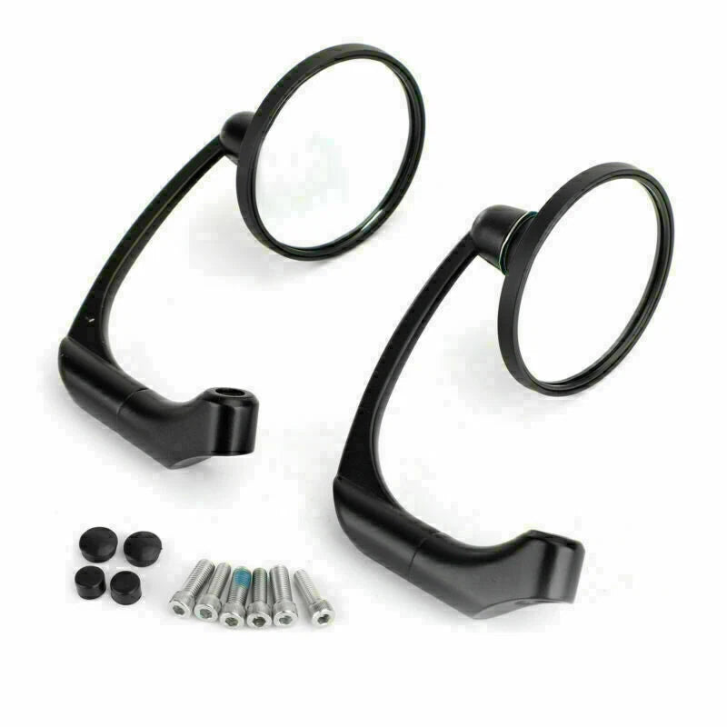 Pair of Moto L-Bar Round Rear View Mirrors for Universal (8mm 10mm)