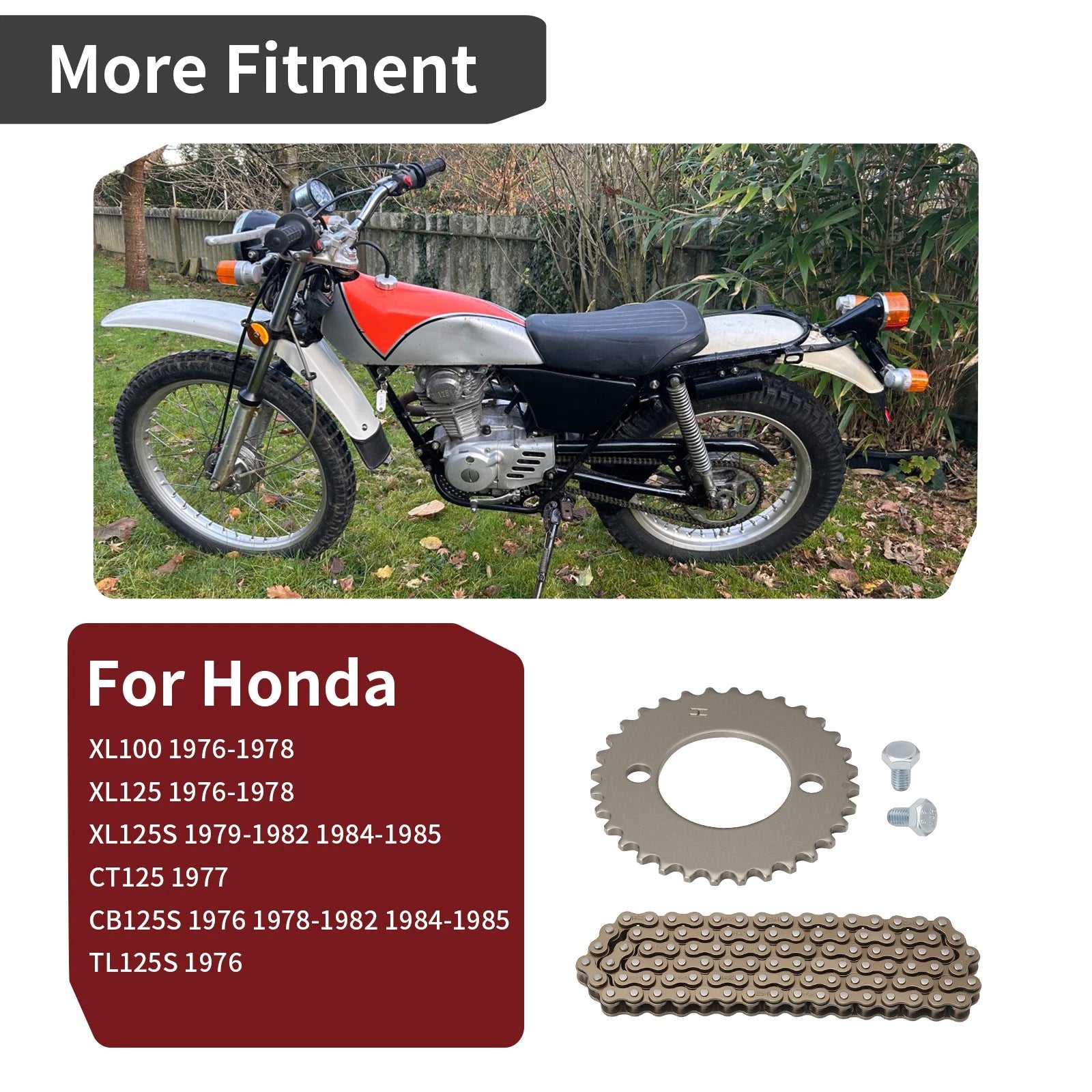 Timing Cam Chain w/ Sprocket 32T for Honda CB125S (1976–1985)