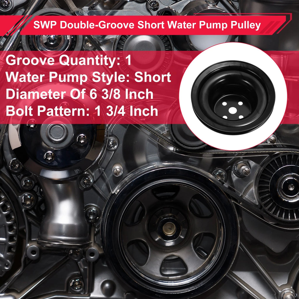 Short Water Pump Pulley Double-Groove Replacement for Chevy Big Block (1968–1970)