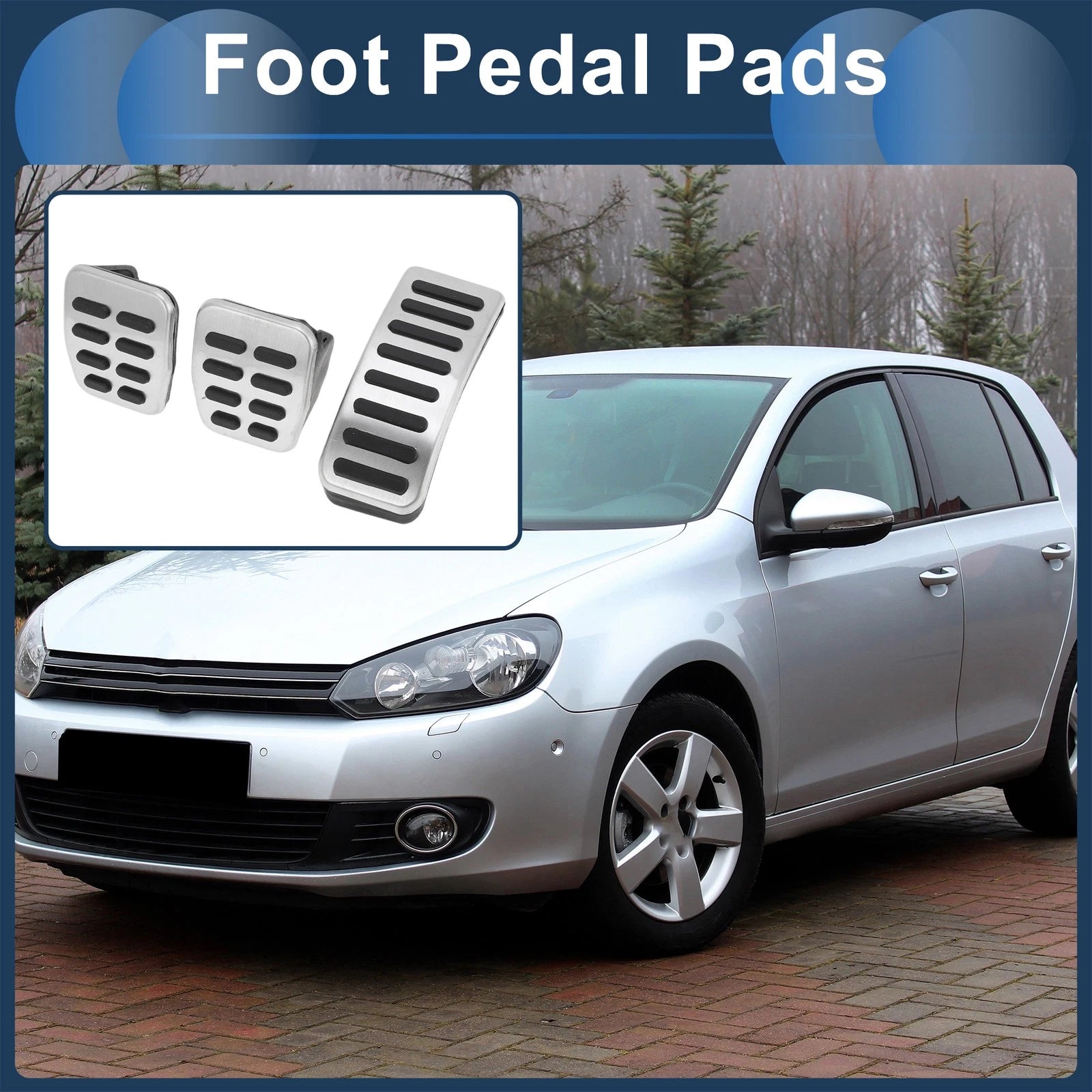 Manual Footrest Pedals Cover Replacement Set for Volkswagen Golf (1997–2005)