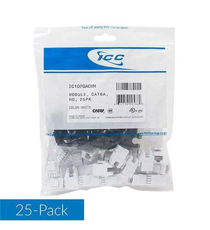 25-Pack Cat6a Module for Icc IC107GACWH