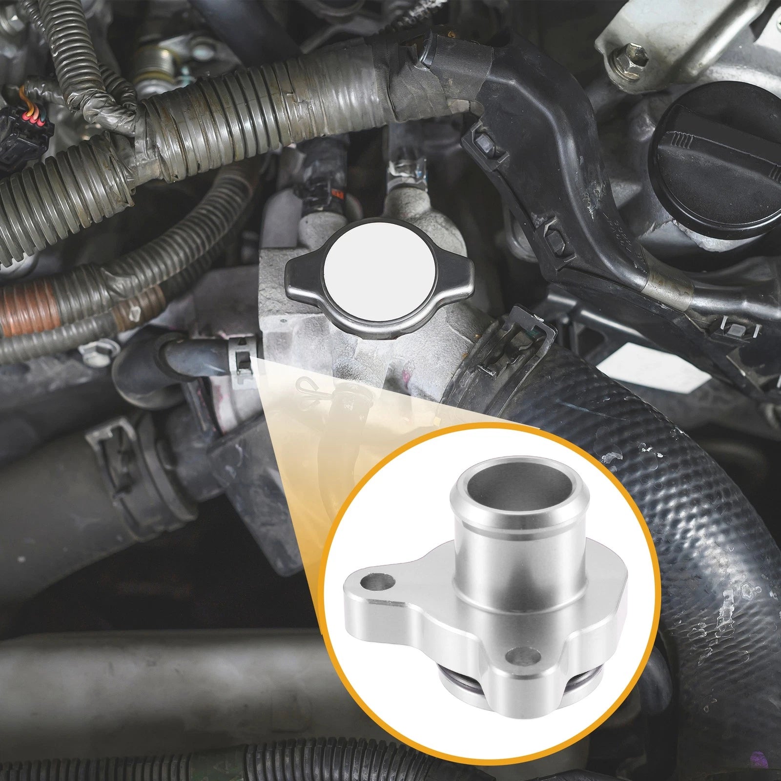 Engine Coolant Hose Fitting with Clamp Replacement for BMW (2011–2020)