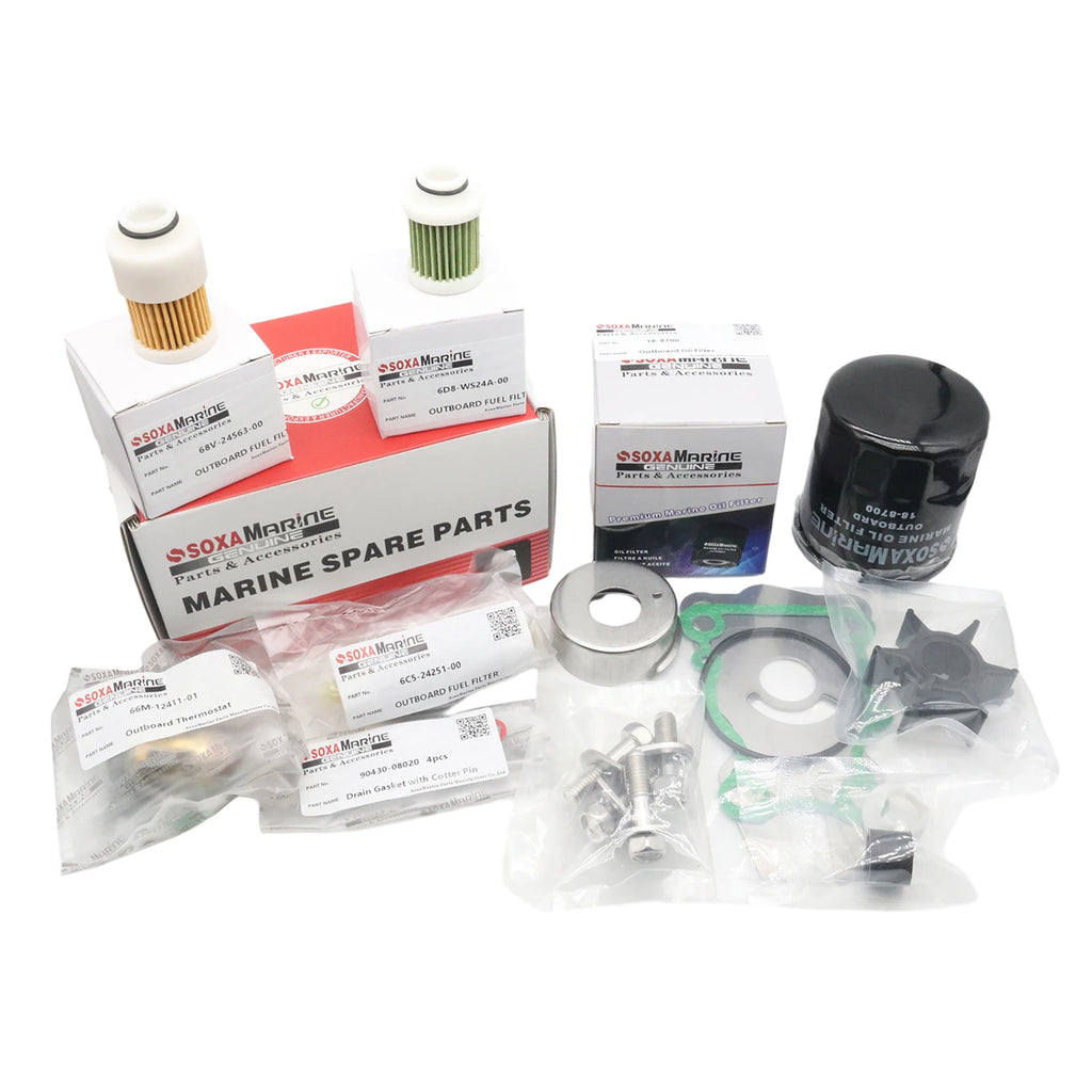 Outboard Maintenance Kit for Yamaha F50H F60A F60C F60F (w/ Thermostat Oil Fuel Filter)