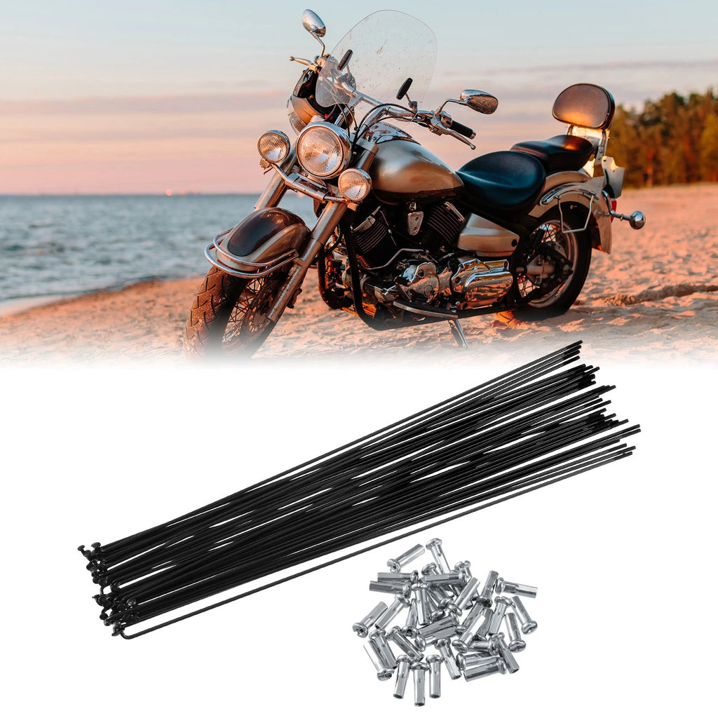 Bicycle Spokes 14G 266mm Steel Replacement Kit with Nipples for Most Bicycles