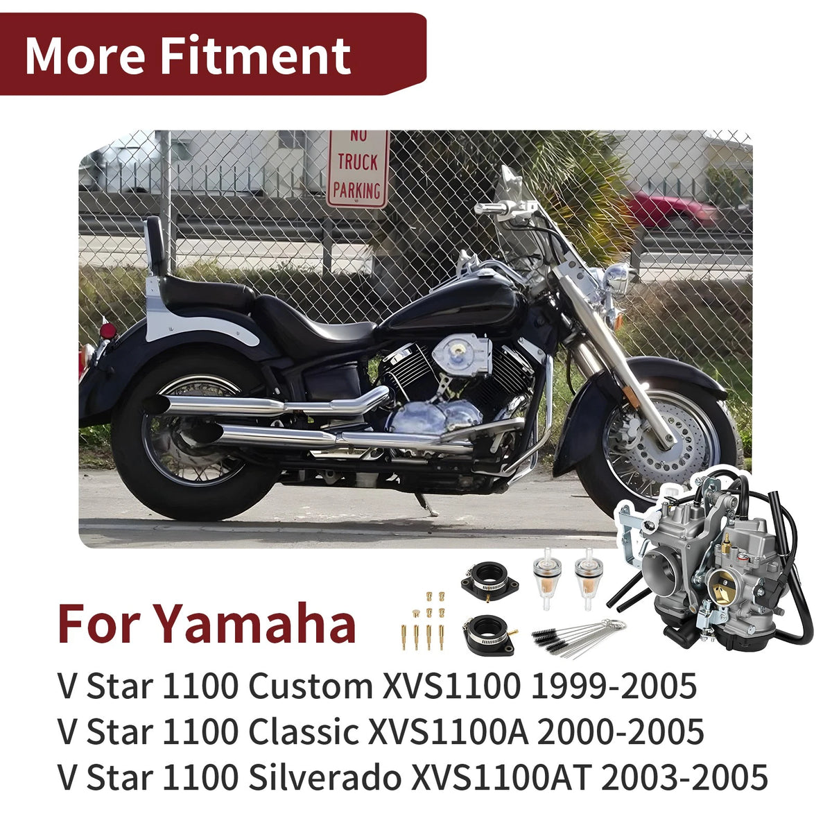 Carburetor and Intake Manifold for Yamaha V Star 1100 Classic (2000–2005)