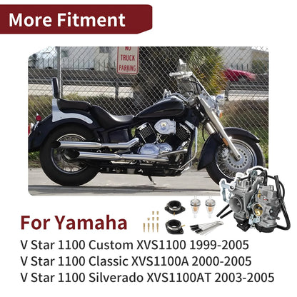 Carburetor and Intake Manifold for Yamaha V Star 1100 Classic (2000–2005)