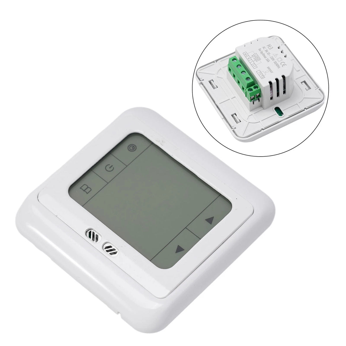 Touchscreen Underfloor Heating Room Controller with Dual Temperature Sensors