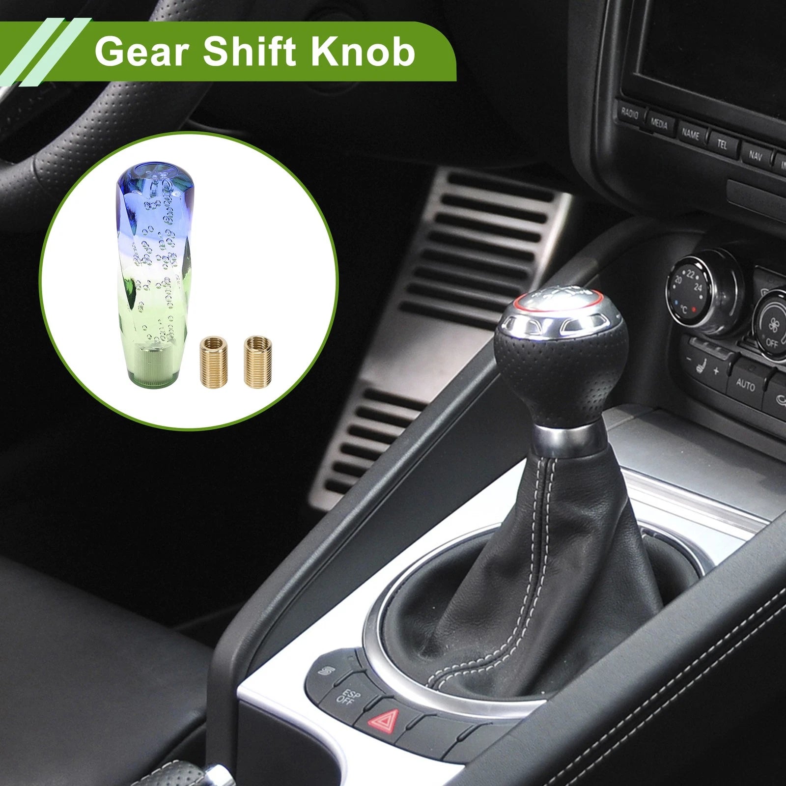 Crystal Shift Knob with 2 Adapters for Universal Fit (15cm)