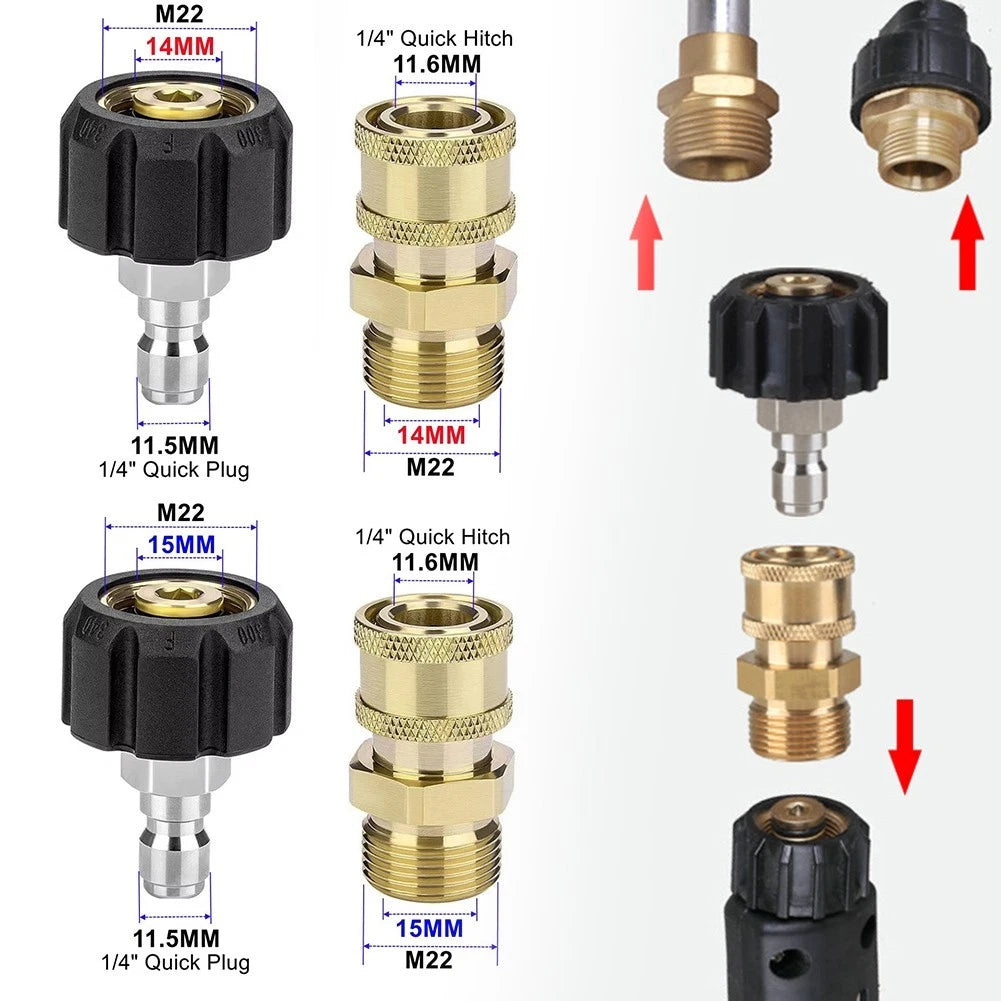Swivel Coupling Adapter M22 Quick Connect 5000PSI for High Pressure Cleaners
