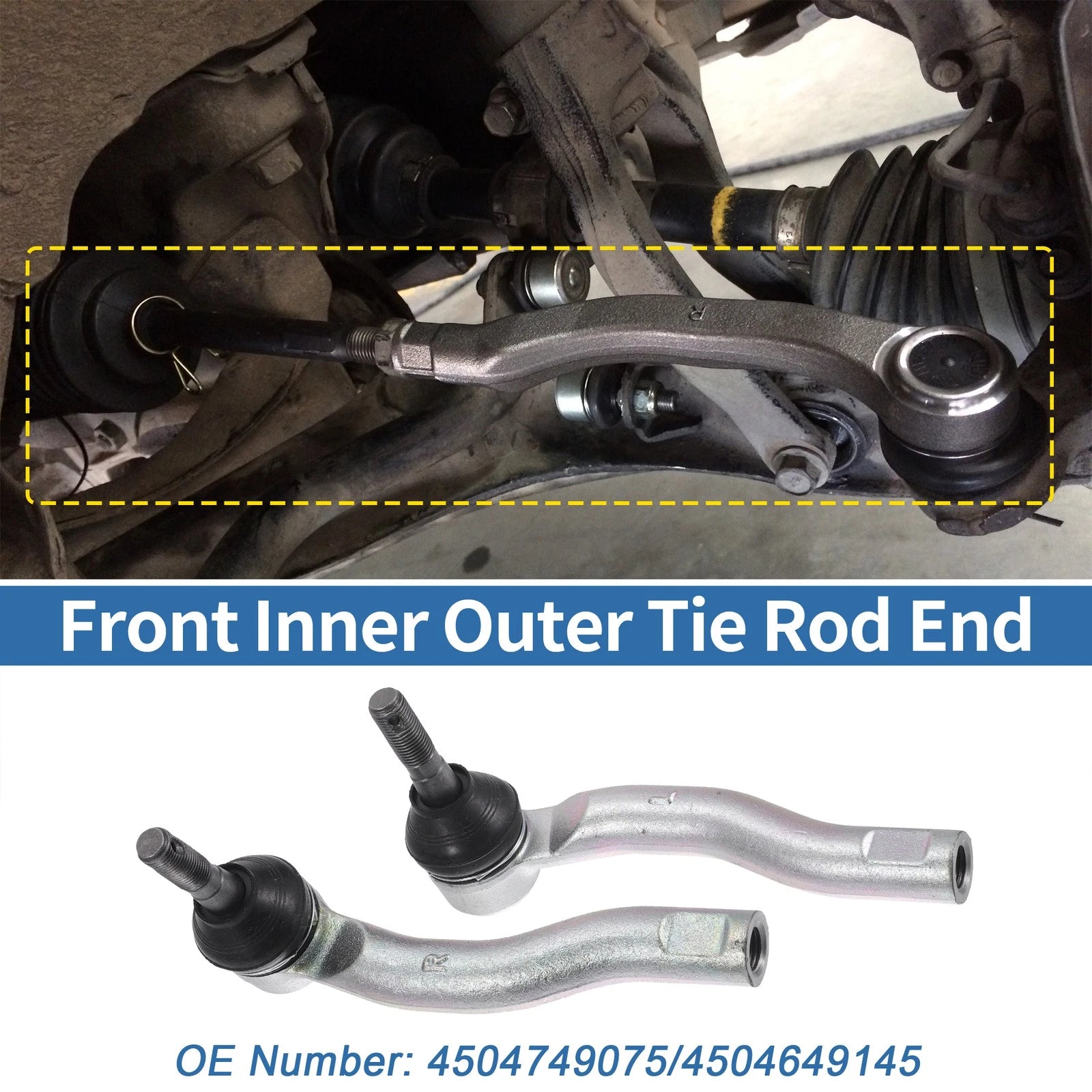 2PCS Front Outer Tie Rod End Links Replacement for Toyota Prius (2010–2018)