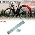 Bicycle Spokes 36 Pcs J Bend 254mm Steel with Nipples for Universal Fit