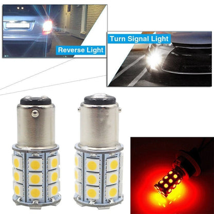 2X 27SMD BA15D LED Light Bulb for Marine Boat (20mm x 48.5mm) Red