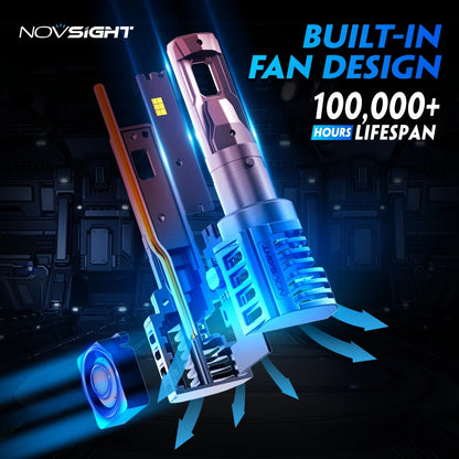 2X H7 LED Headlight Bulb Kit for High Low Beam (80W 18000LM 6500K)