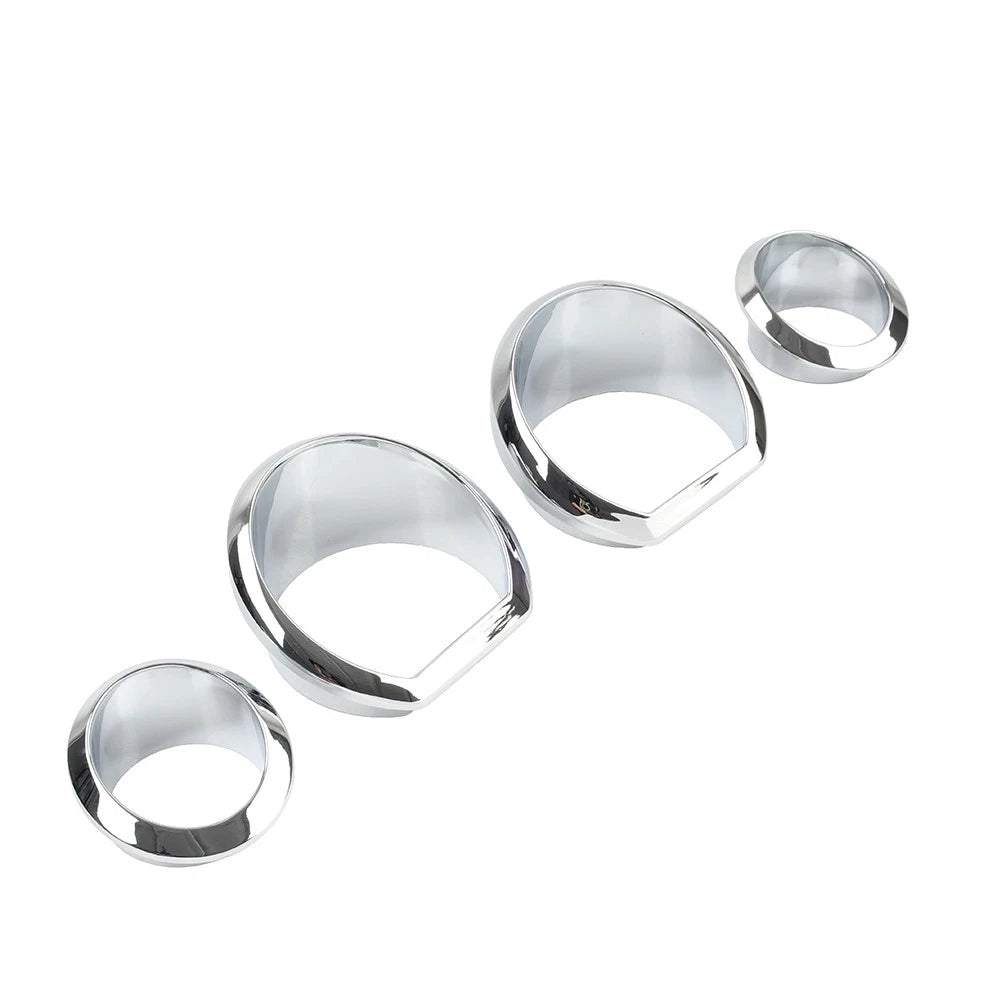 Chrome Gauge Bezel Trim Ring Kit for Harley Touring Electra Street Glide (2014–2023)