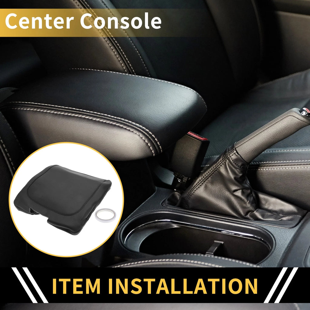 Center Console Armrest Cover Replacement for Dodge Ram Microfiber Black (2013–2023)