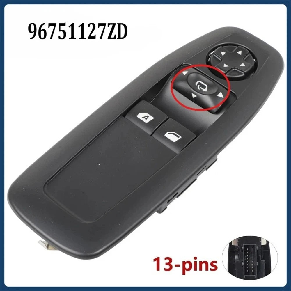 Window Control Lever Switch Knob 96751127ZD for Peugeot 2008/5008 (2013–2022)