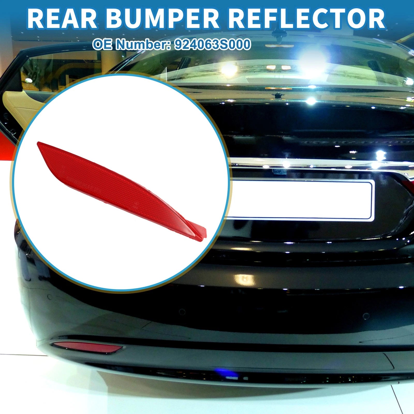Rear Right Bumper Reflector Replacement for Hyundai Sonata (2011–2013) Red