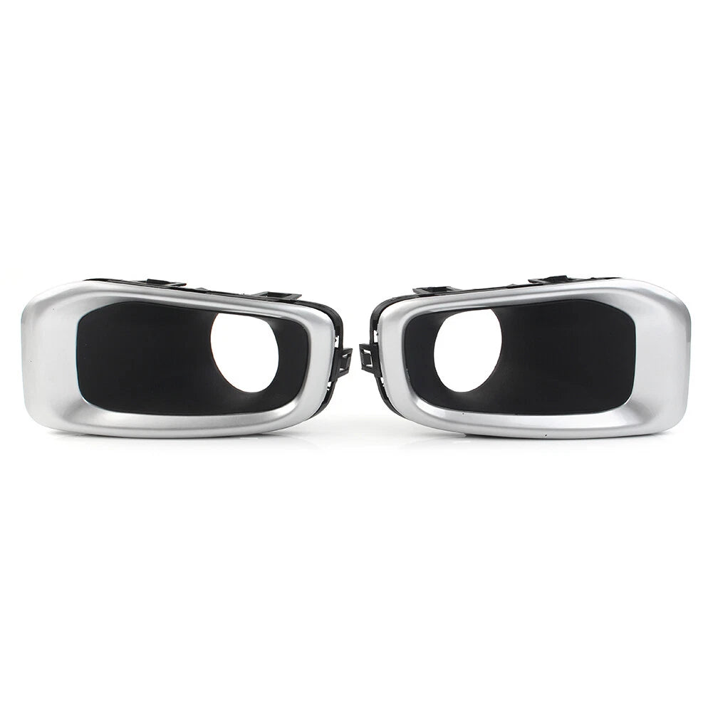Front Bumper Fog Lights Cover Fit Jeep Renegade 2015-2018 ABS Silver+Black Pair