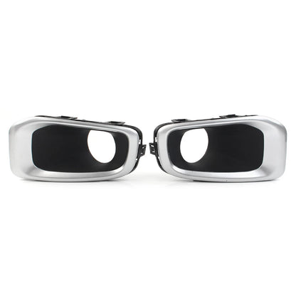 Front Bumper Fog Lights Cover Fit Jeep Renegade 2015-2018 ABS Silver+Black Pair