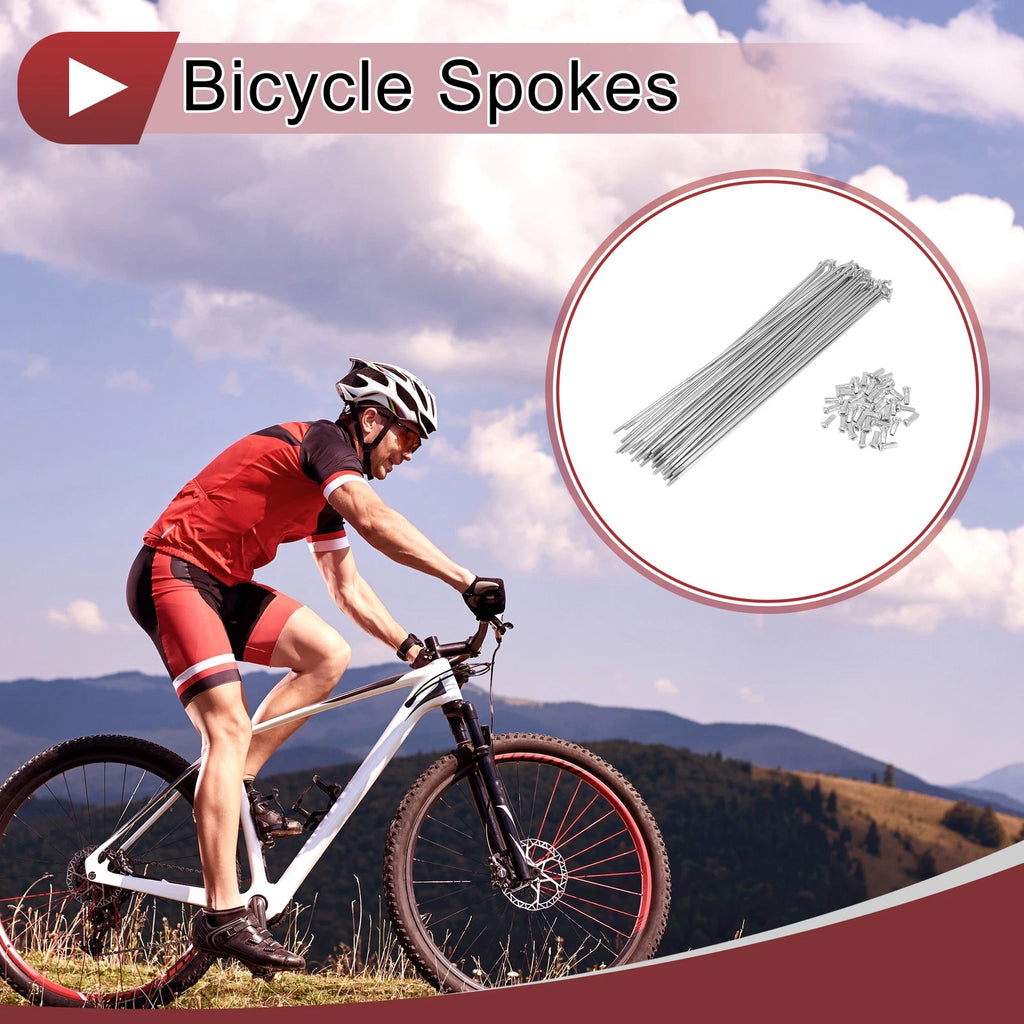 36 Pcs Bicycle Spokes 219mm Galvanized Steel for 45mm Wheel (2000–2025)