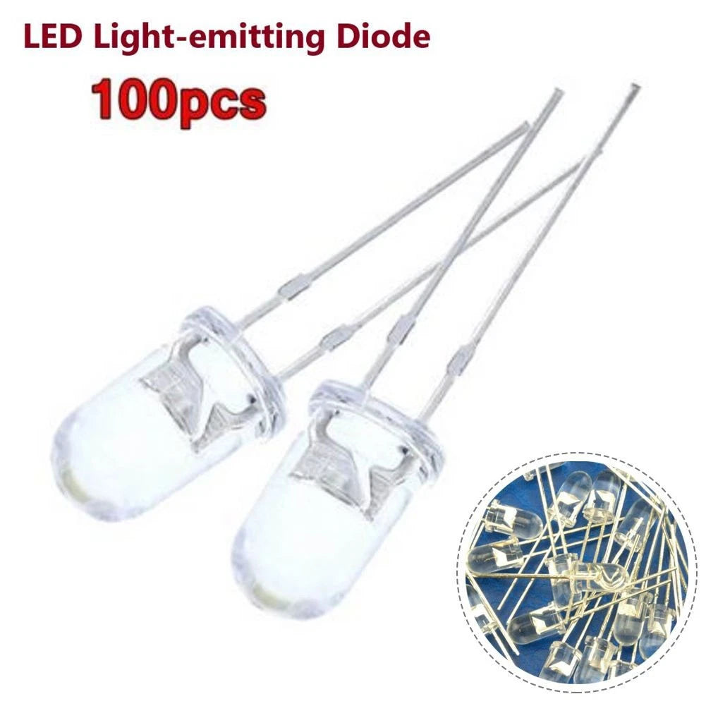 100 Pcs 5MM LED Bulbs for Automotive Lighting