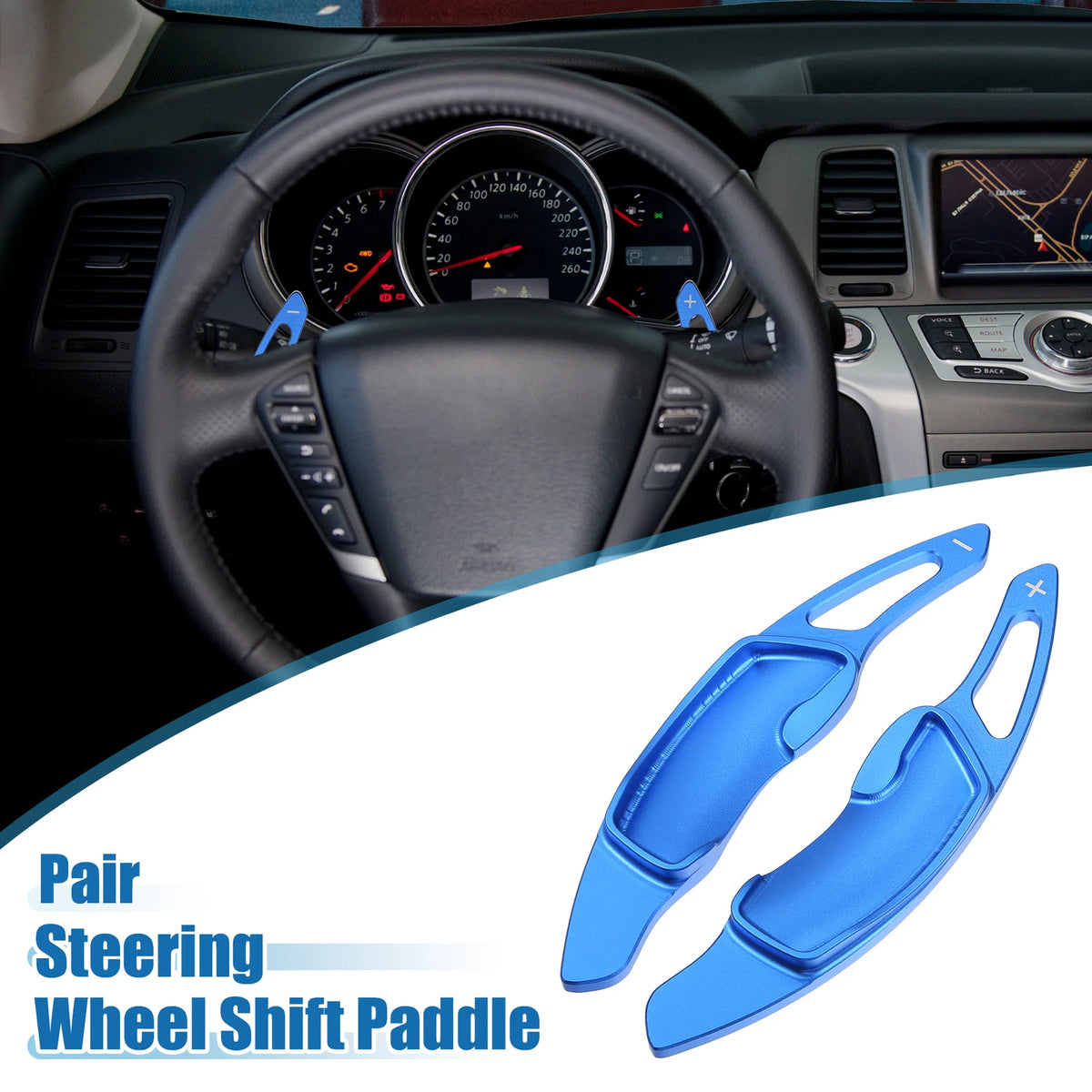 Set of 2 Steering Wheel Shift Paddle Covers for Subaru Legacy (2010–2018) Blue