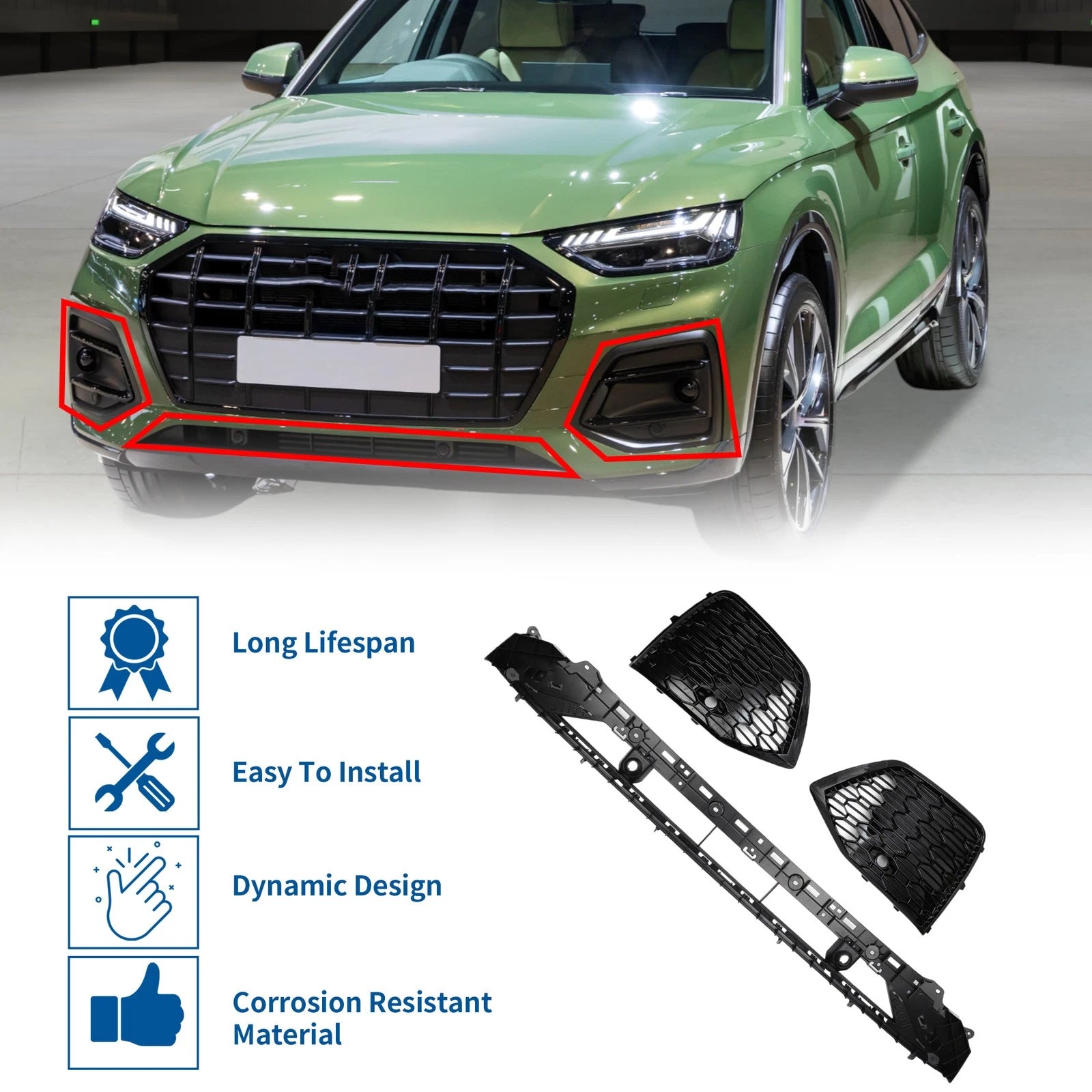 Front Lower Bumper Grille Replacement for Audi Q5L (2021–2024)