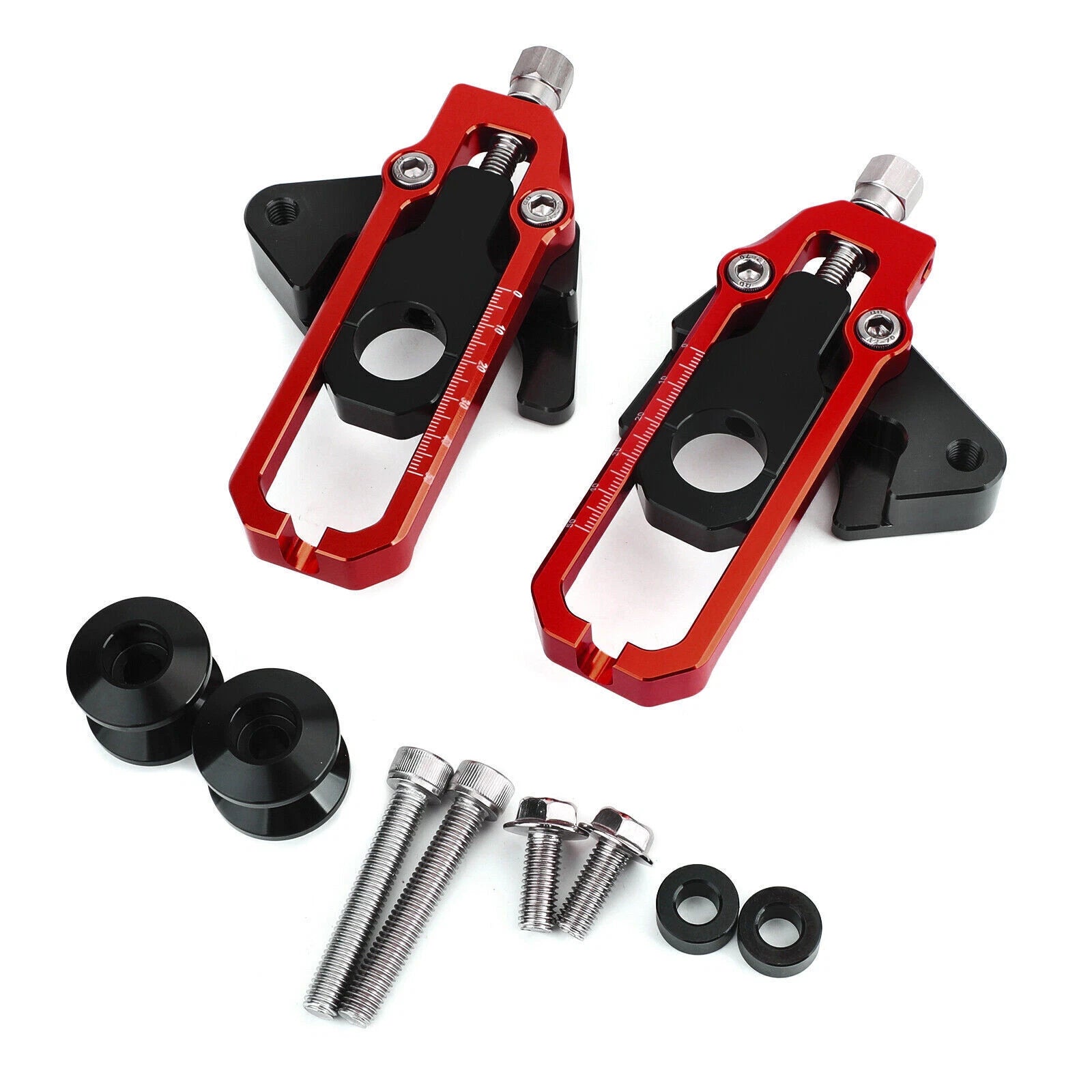 Chain Adjusters with Spool Tensioners for Honda CB650R CBR650R (2019–2023) Red T9