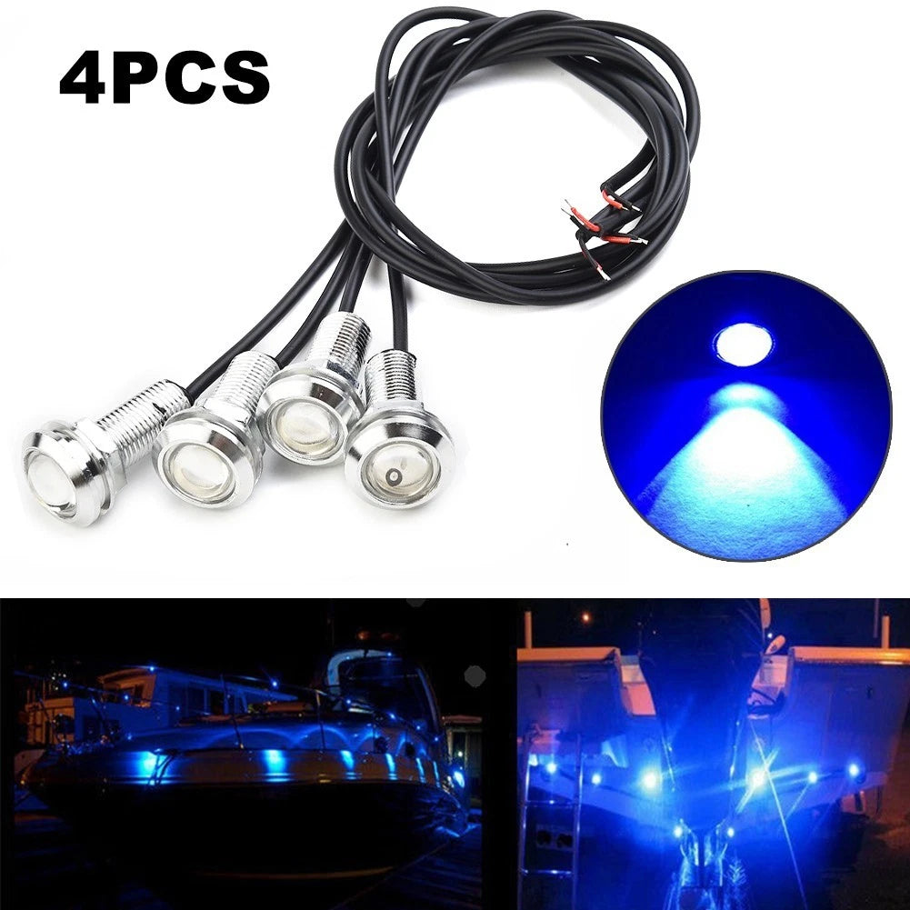 4x Blue LED Boat Light for Trailers (12V)