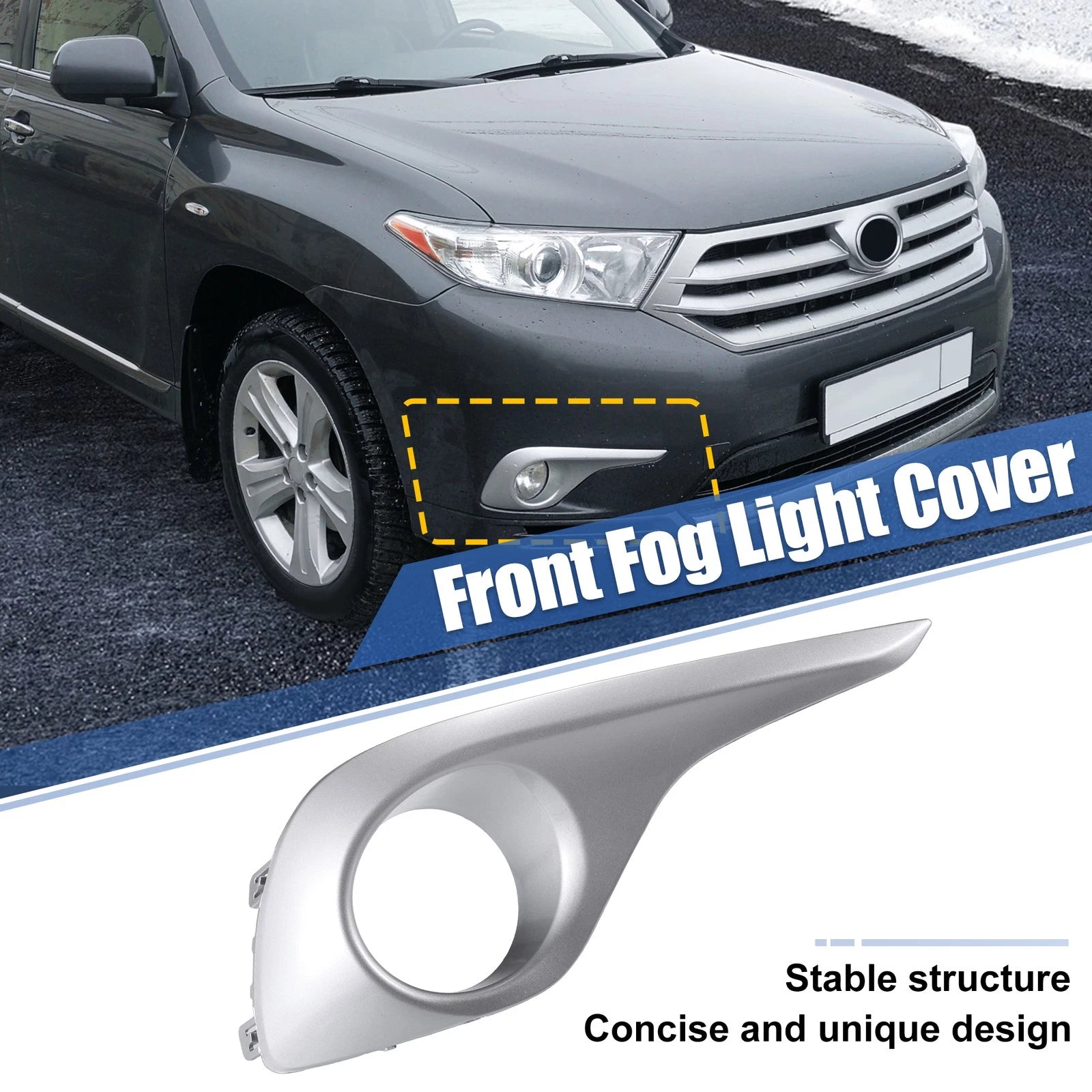 Fog Light Grille Cover Replacement for Toyota Highlander (2013–2013)