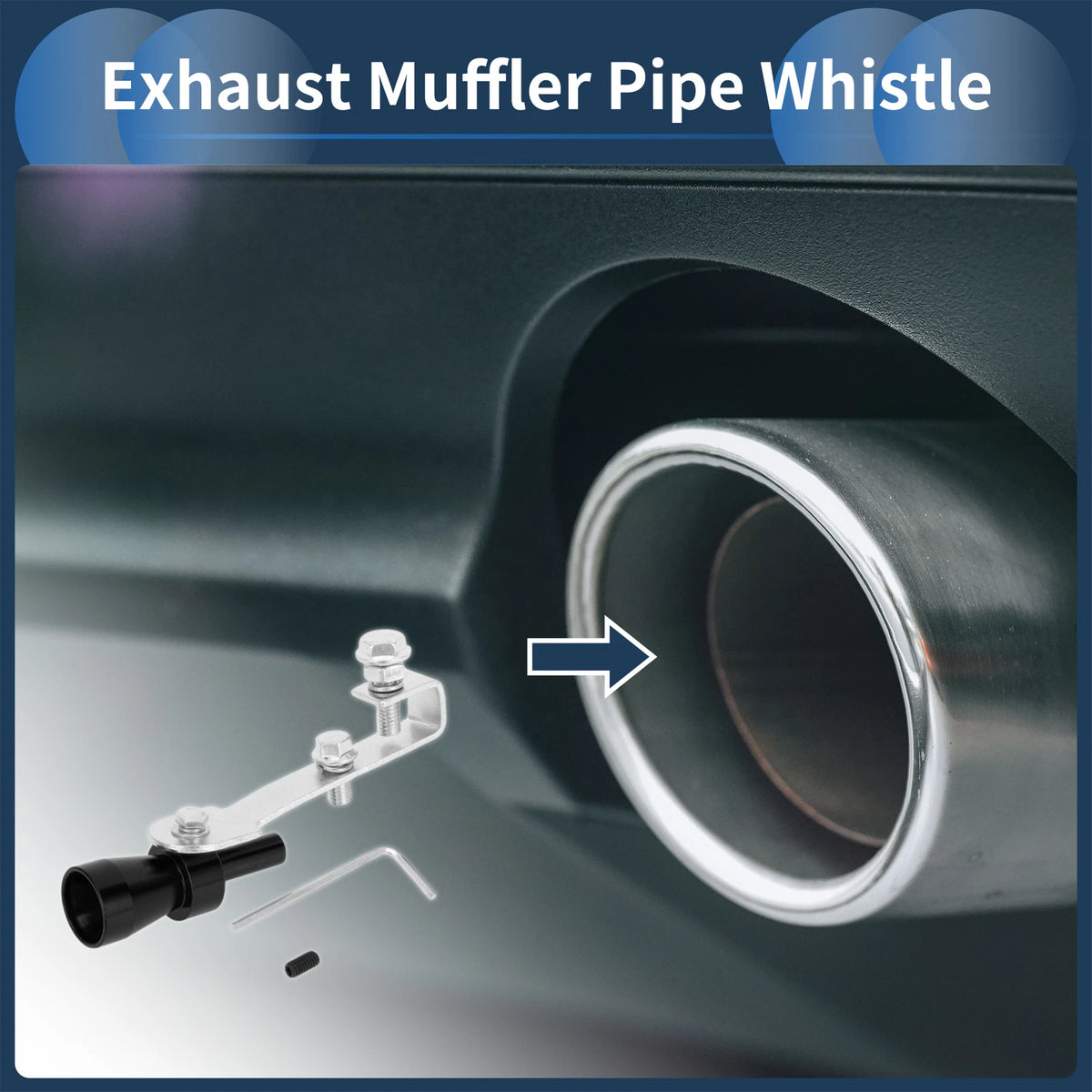 Turbo Sound Exhaust Muffler Pipe Whistle for Universal Vehicles (1 Set)