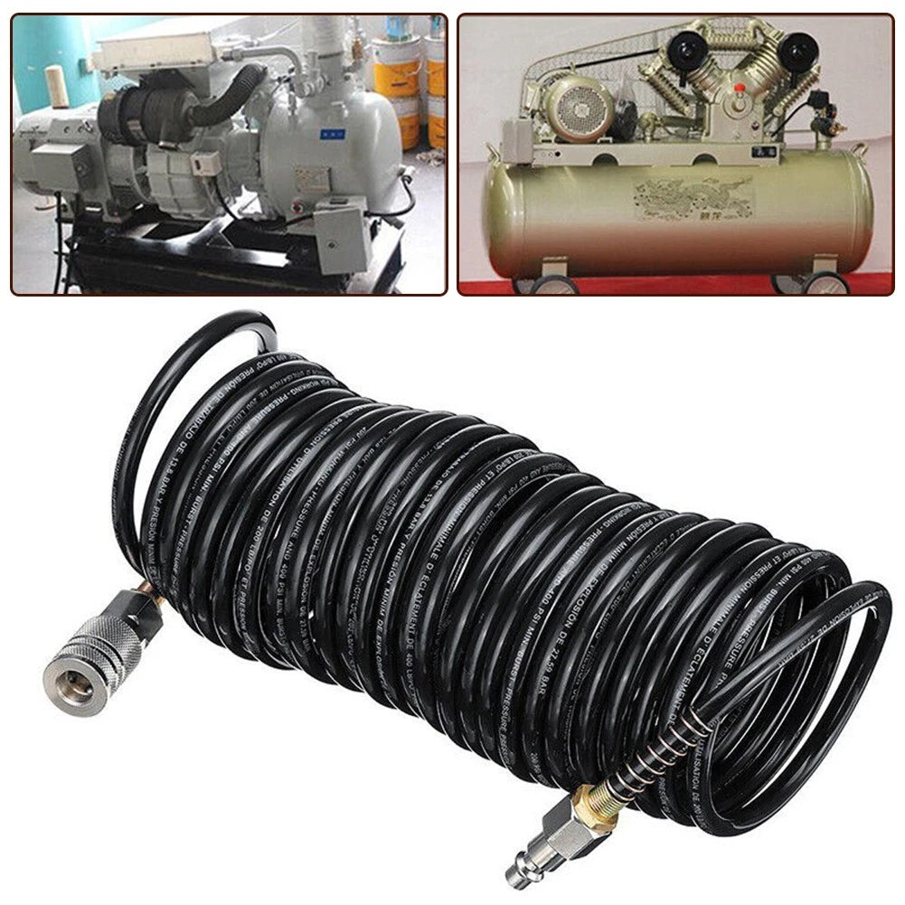 25ft Black Air Compressor Hose Line for Various Uses