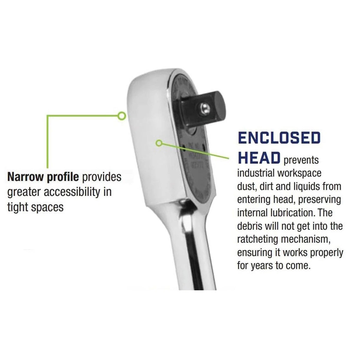 1/2" Drive Sealed Narrow Head Ratchet for Williams