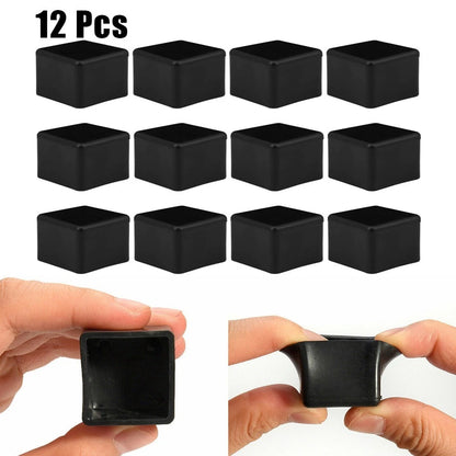 12X Chair Leg Caps for Square Tables - PVC Feet Protectors