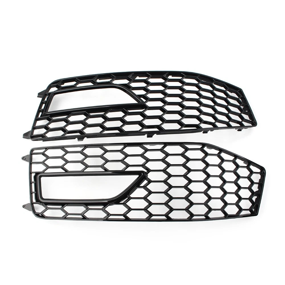 2X Honeycomb Front Bumper Grille Cover for Audi A4 B8.5 S4 RS4 (2013–2015)