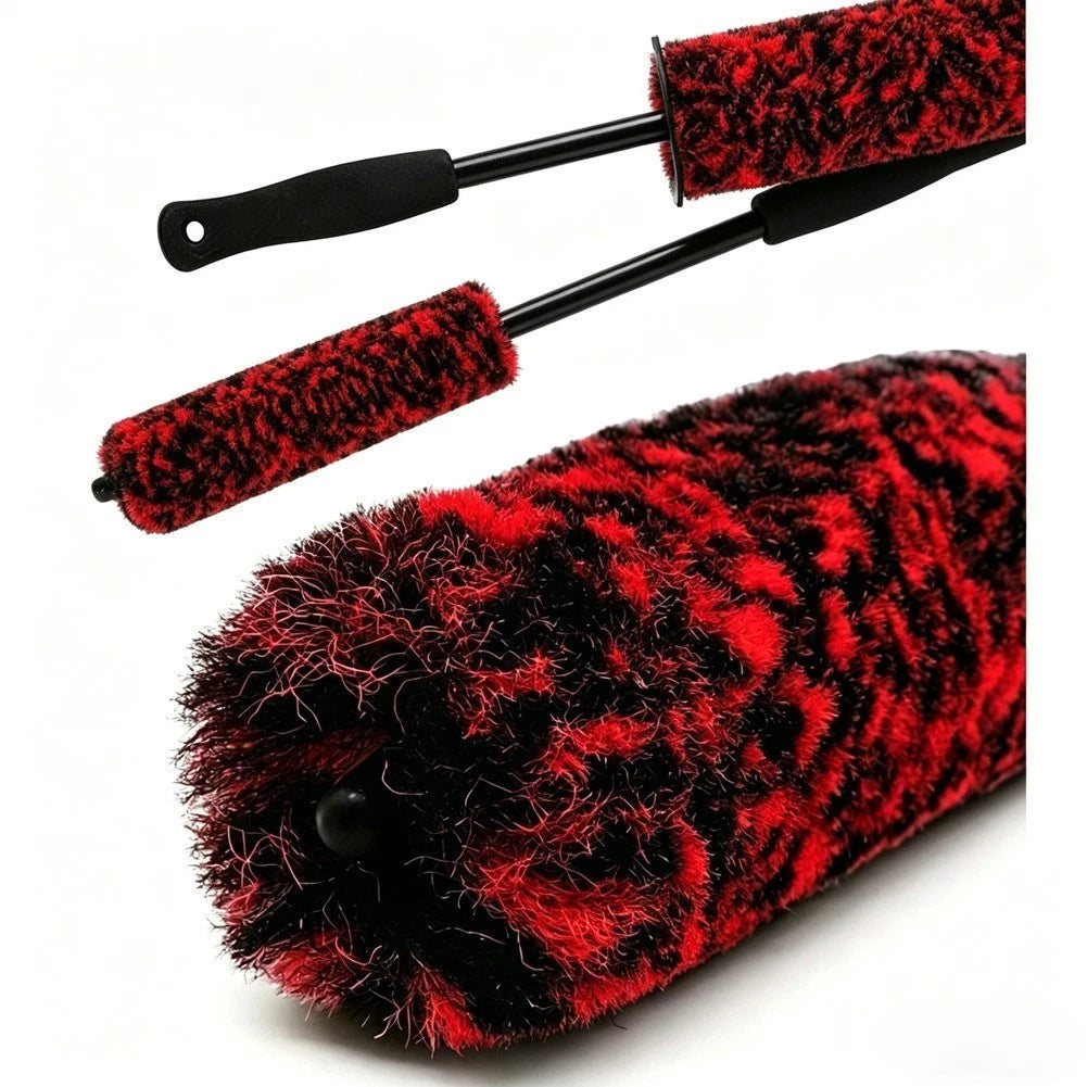 2X Long Handle Car Wheel Brush Set for Most Vehicles (Flexible Design)