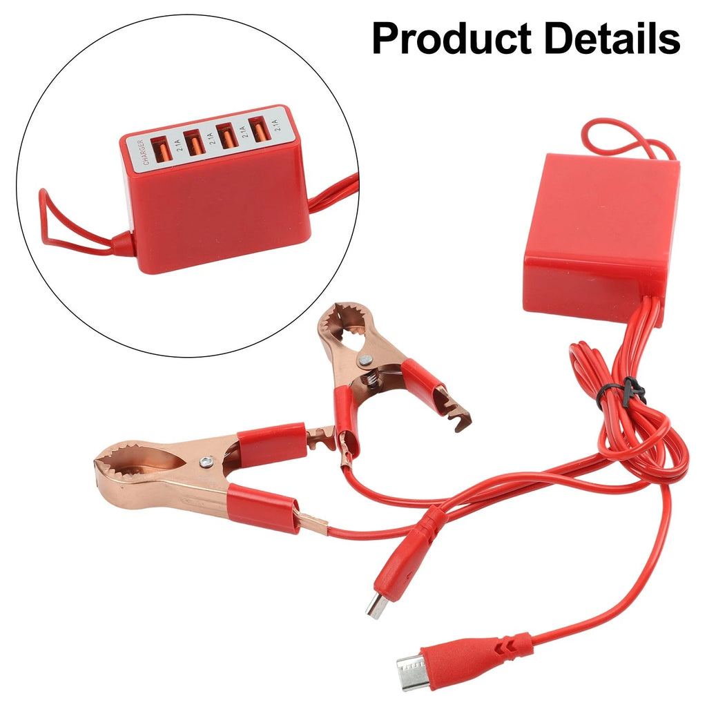 4 USB Port Power Adapter for Car Battery with Safe Switch Control