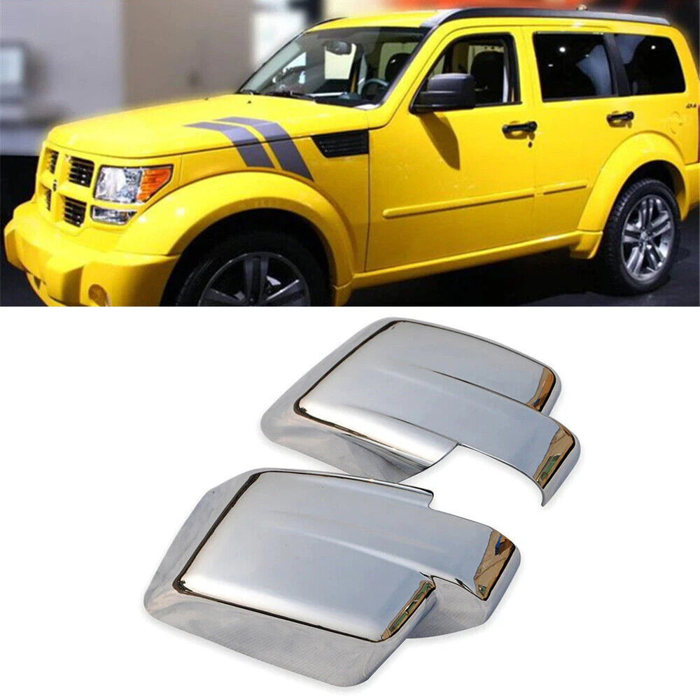 Chrome Side Rearview Mirror Covers for Dodge Nitro (2007–2011)