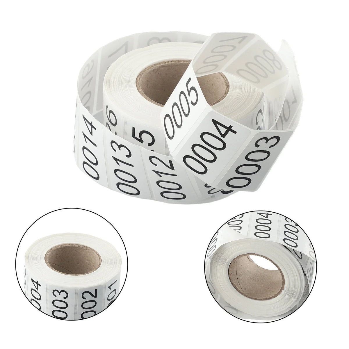 Roll of 1000 Consecutive Inventory Number Stickers for Labeling