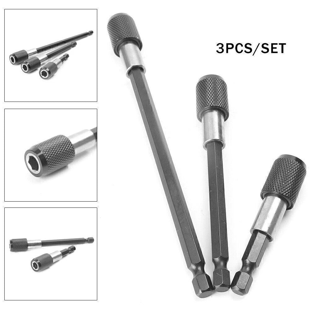 3X Magnetic Screwdriver Extension 1/4 Hex Shank Holder Drill Bit