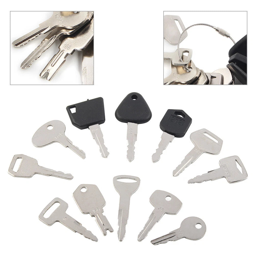 12PCS Ignition Key Set for JCB, Volvo, Yale, Caterpillar (Fits )